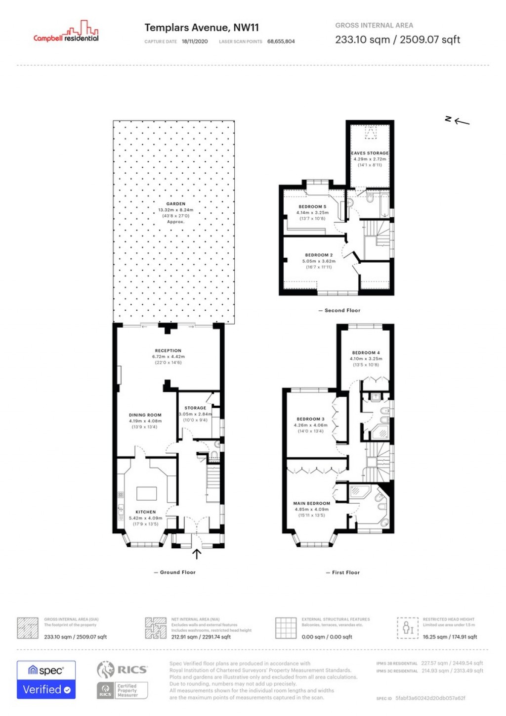 Floorplans For Templars Avenue London NW11 0NX