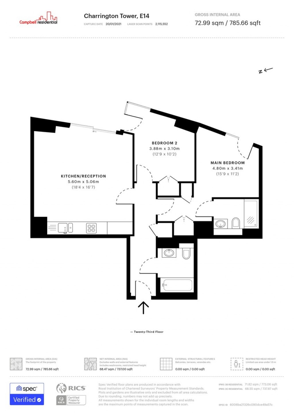 Floorplans For Charrington Tower 11 Biscayne Avenue London E14  9BF