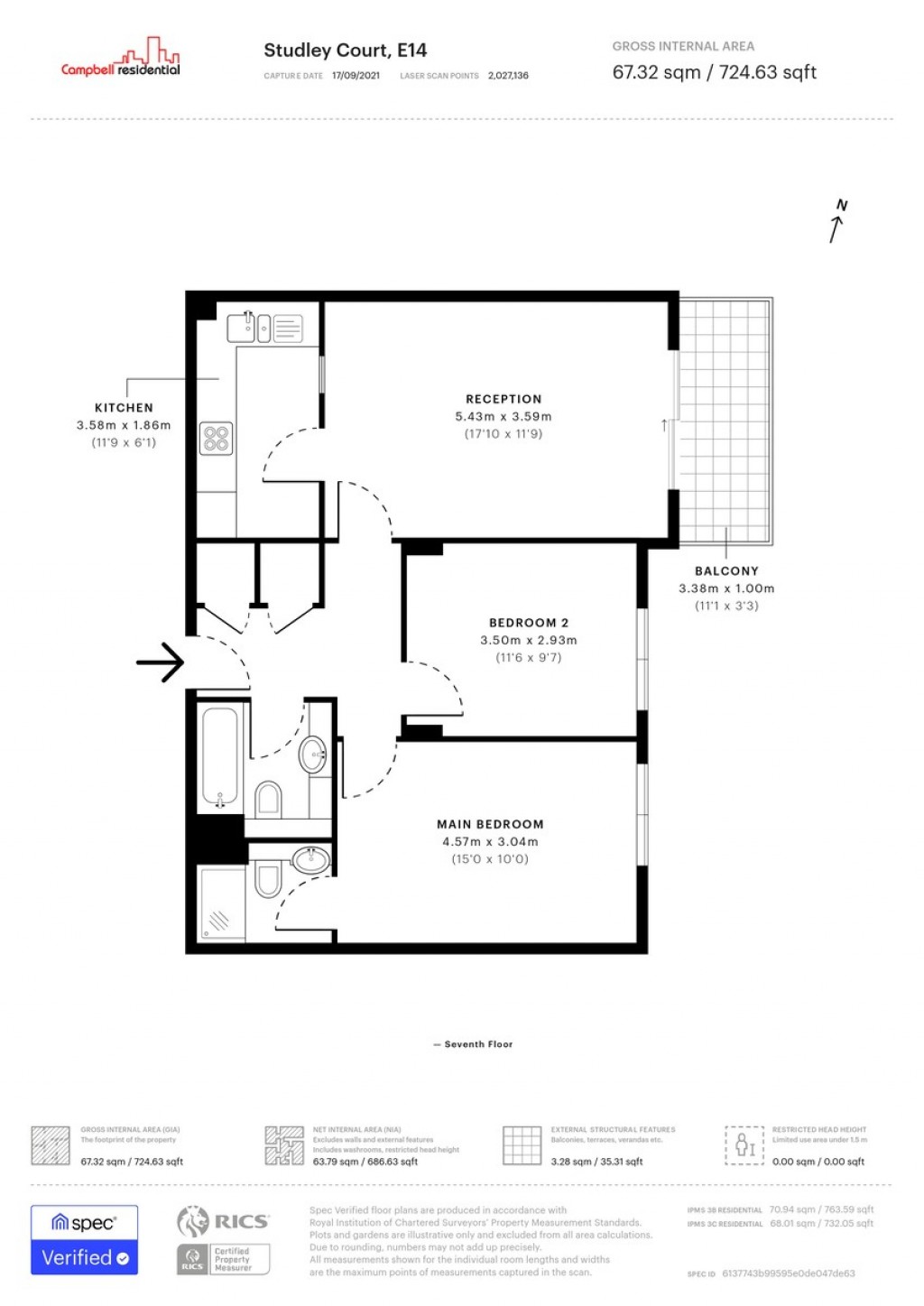 Floorplans For STUDLEY COURT 5 MERIDAN WAY E14 2DA